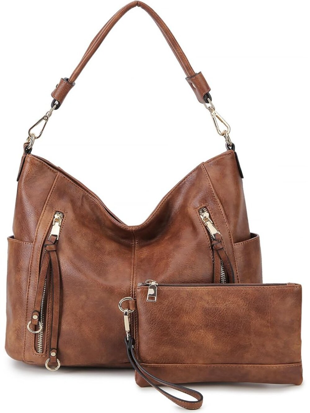 Hobo Bag for Women, PU Ladies Purse Handbags Trendy Crossbody Shoulder Bucket Ba